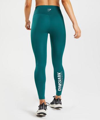Dámské Legíny Gymshark Fraction Tyrkysové | CZ 4087KOR